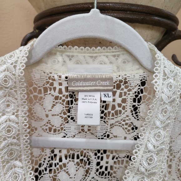 Coldwater Creek Soft Lace Cream Jacket - Picture 13 of 14